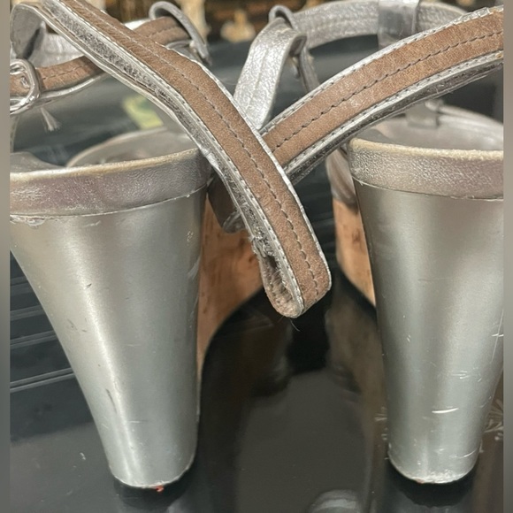 Prada Strappy Metallic Wedges Size 37.5 - Picture 13 of 16